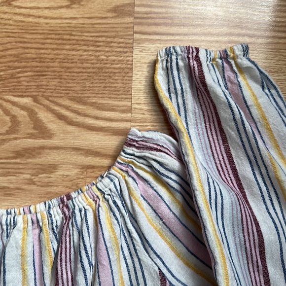 Gap off the shoulder long sleeve multi color striped blouse - Picture 5 of 6